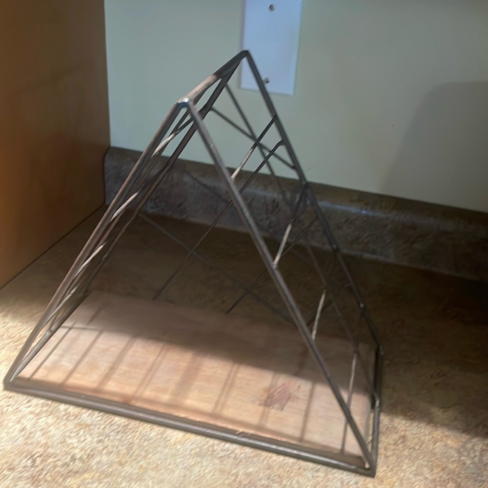 Used decor triangle metal and wood